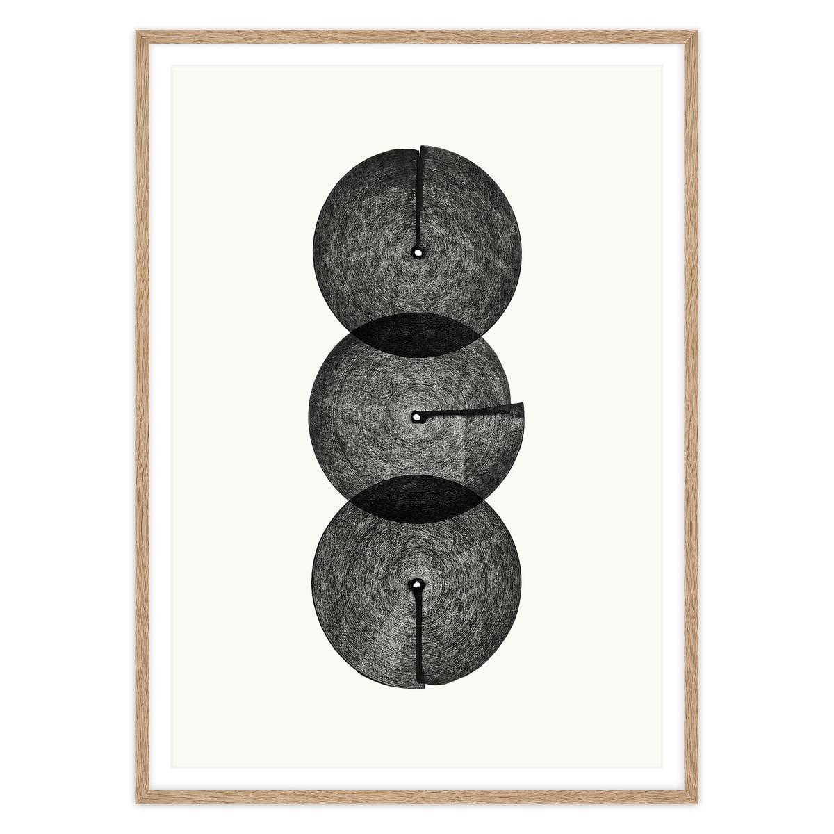 artvoll - Circles No. 3 Poster mit Rahmen