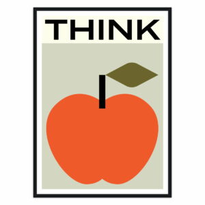 artvoll - Think Poster mit Rahmen