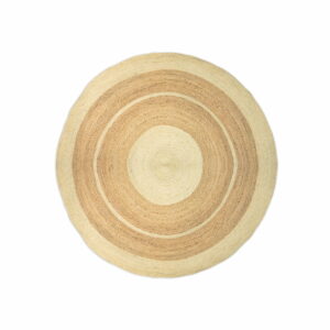 Collection - Jute Teppich Ø 130 cm mit Streifen