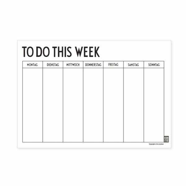 Design Letters - Weekly Planner A4 (Sprache: Deutsch)