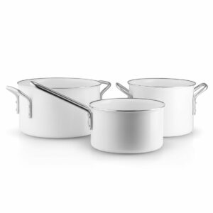 Eva Trio - White Line Topfset Stielkasserolle 1.8 l / Kochtopf 2.5 l / Kochtopf 3.8 l