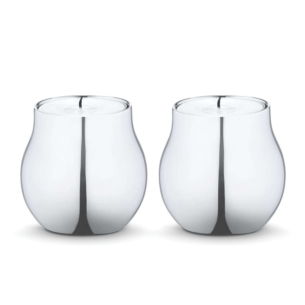 Georg Jensen - Cafu Teelichthalter Edelstahl (2er-Set)