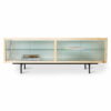 HKliving - Lowboard aus Holz mit geripptem Glas