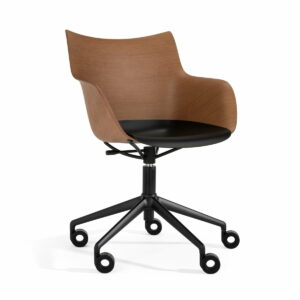 Kartell - Q/Wood Stuhl mit Rollen