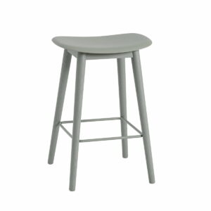 Muuto - Fiber Barhocker Wood Base H 65 cm