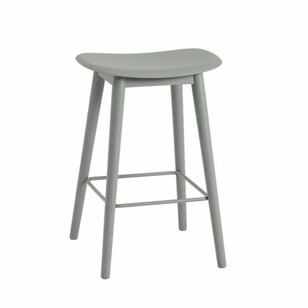 Muuto - Fiber Barhocker Wood Base H 65 cm