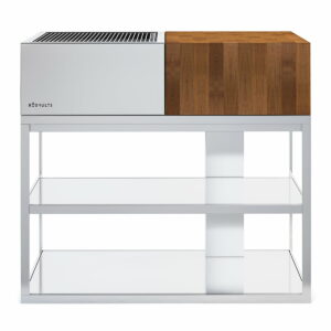 Röshults - Open Kitchen 100 BBQ Kombi Holzkohlegrill mit Schneideblock