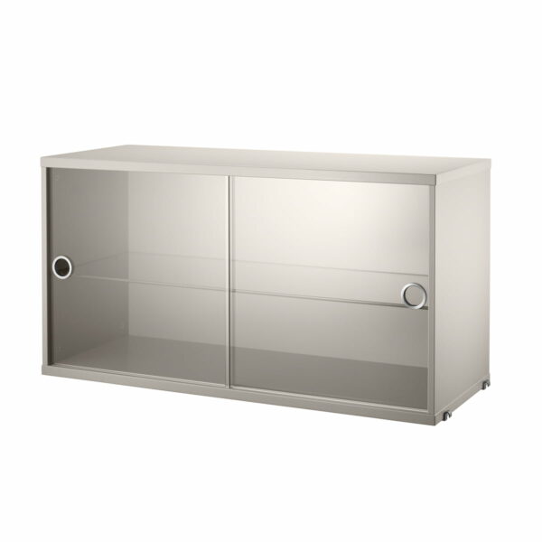 String - Vitrinenschrank mit Schiebetüren in Glas 78 x 30 cm