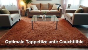 wie groß sollte teppich unter couchtisch sein