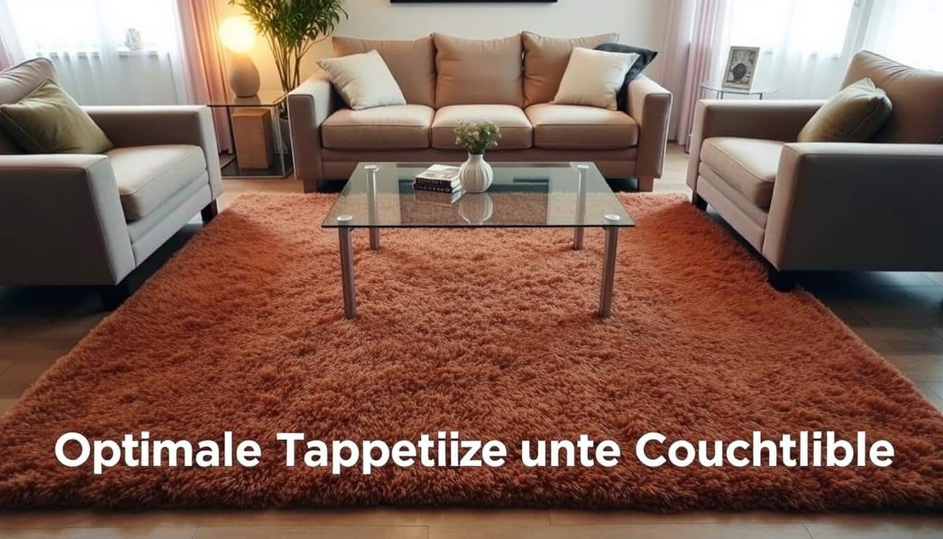wie groß sollte teppich unter couchtisch sein
